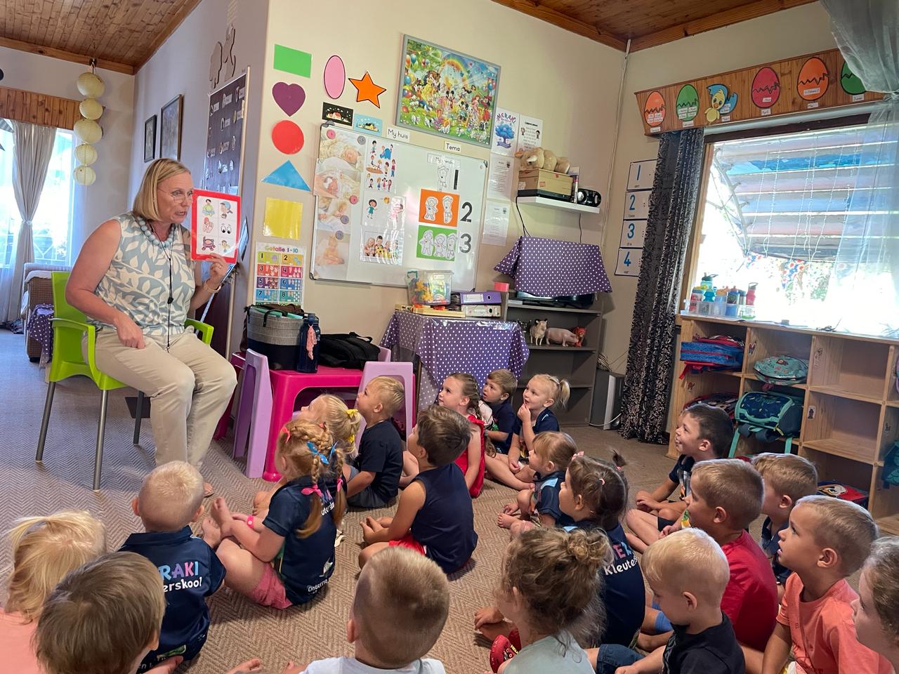 Marlee teaching a pre-school club.